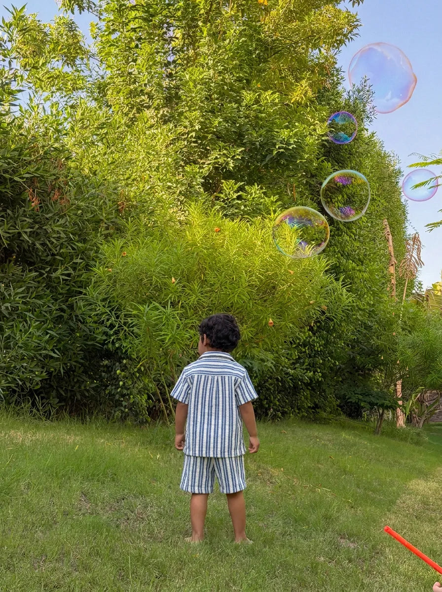 Coastal Stripe Set (Shirt + Shorts)